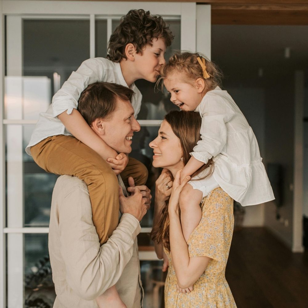 happy playful family